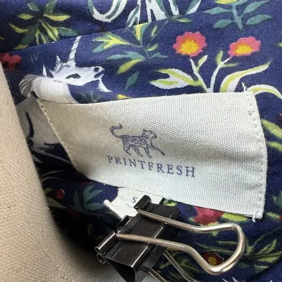 Printfresh Unicorn Garden Print Short Sleeve Organic Cotton Pajama Set Size S - Picture 10 of 15